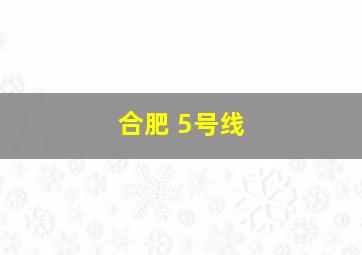 合肥 5号线